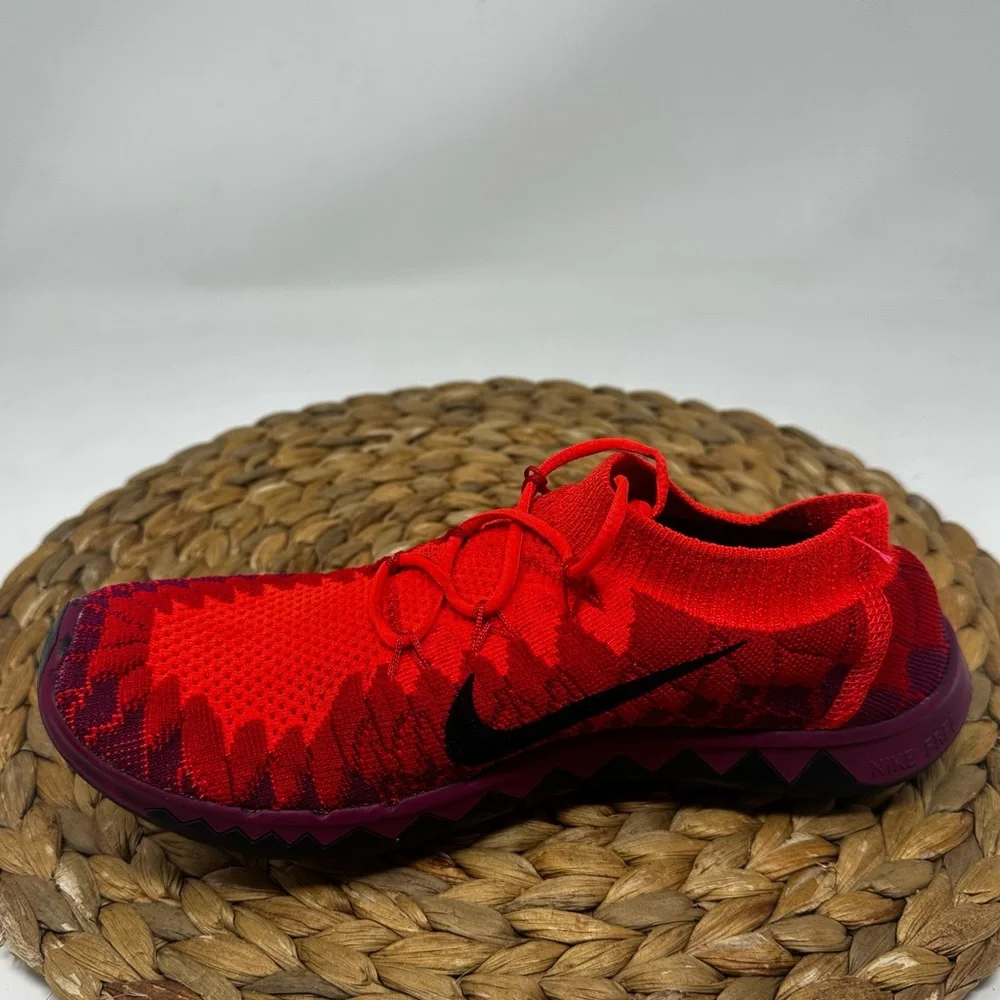 Nike Free 3.0 Flyknit Running Shoes Bright Crimson University Red Size 7 Women's - Picture 2 of 9